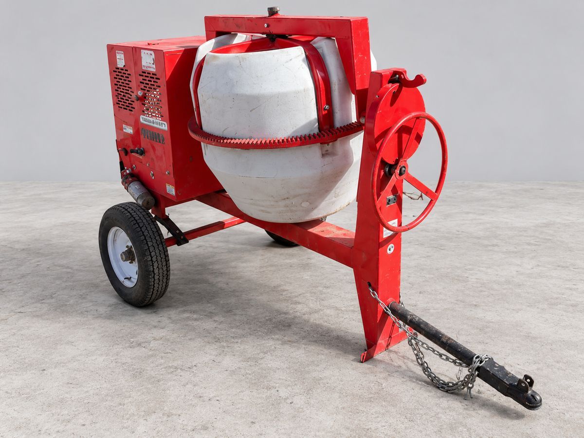 Towable cement mixer